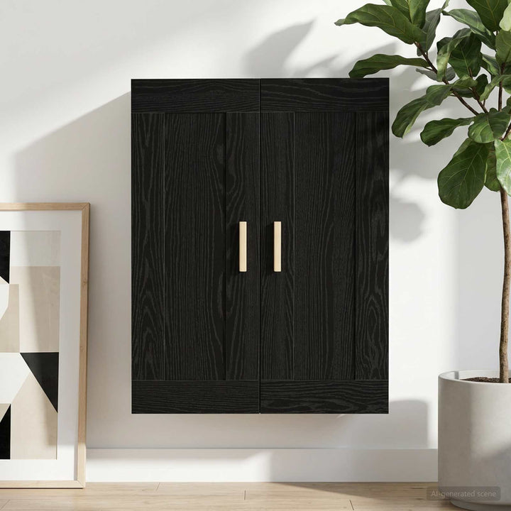 Vægskab Vægmonteret Sort eg 69,5 x 34 x 90 cm Konstrueret træ