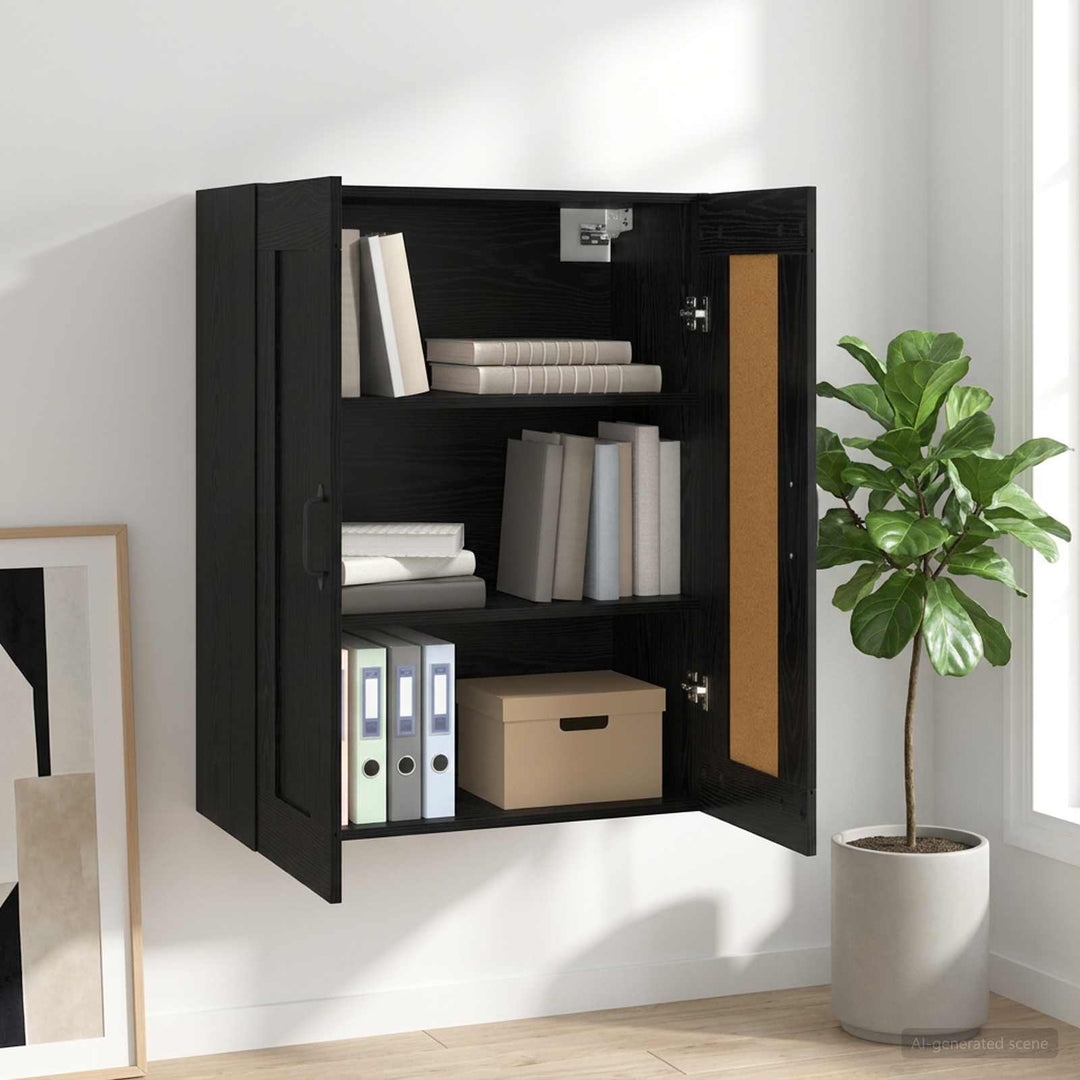Vægskab Sort eg 69,5 x 34 x 90 cm Konstrueret træ
