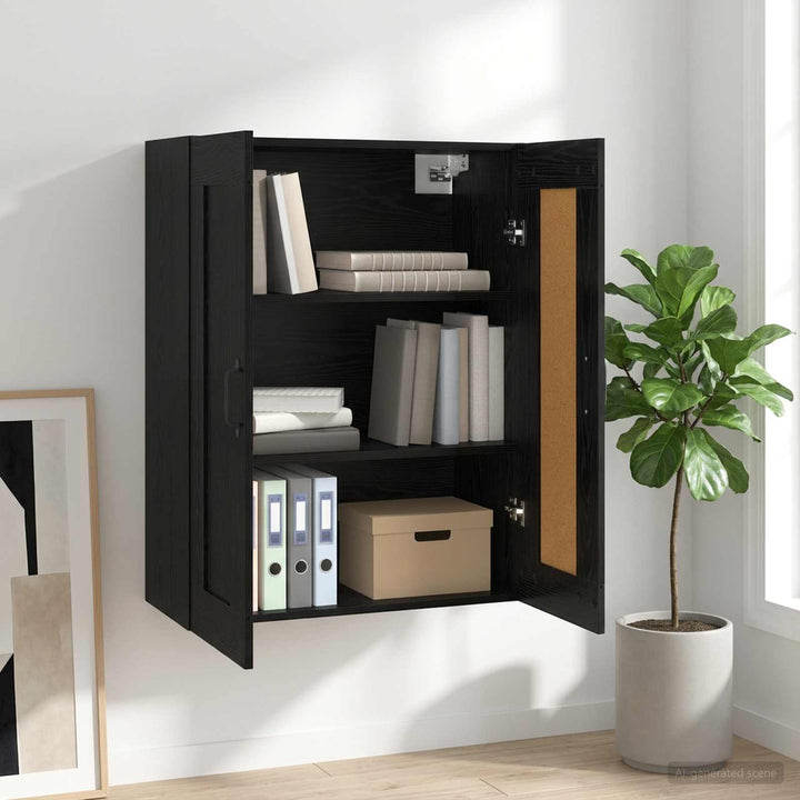 Vægskab Sort eg 69,5 x 34 x 90 cm Konstrueret træ