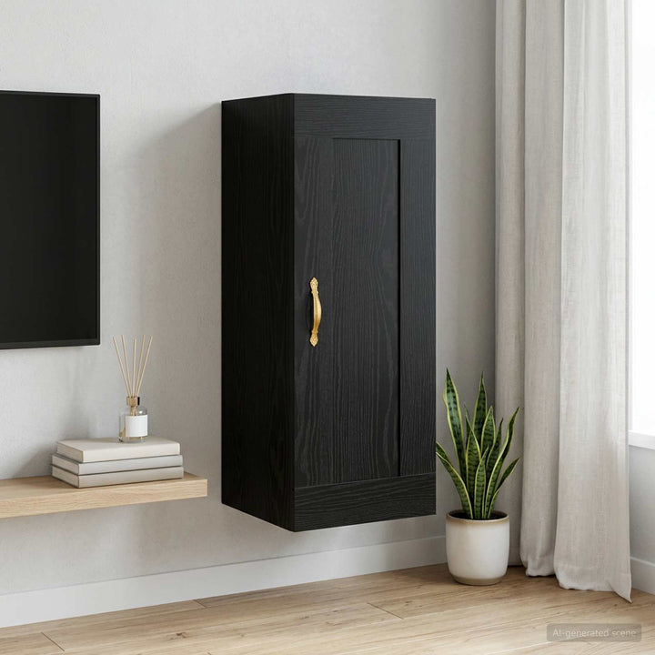 Vægskab Sort eg 34,5 x 34 x 90 cm Konstrueret træ