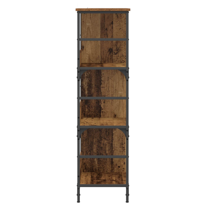Bogreol 4 niveauer 78,5 x 33 x 117,5 cm metal PB Gammelt træ