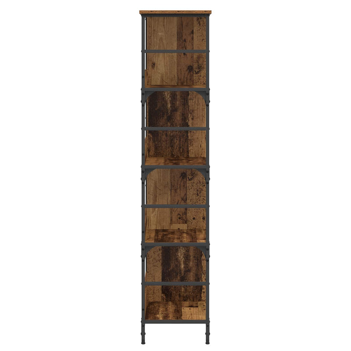 Bogreol 4 niveauer 78,5 x 33 x 153 cm metal PB Gammelt træ