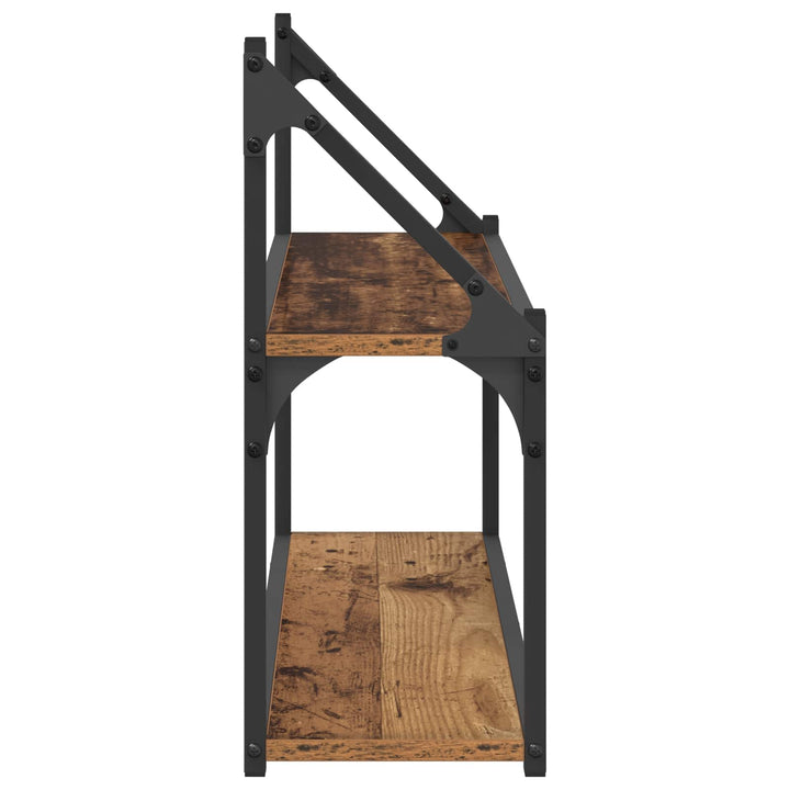 Væghylde Vægmonteret Gammelt træ 80 x 21 x 51 cm metal PB