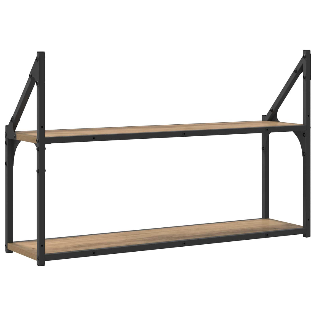 Væghylde Vægmonteret Artisan-eg 80 x 21 x 51 cm metal PB