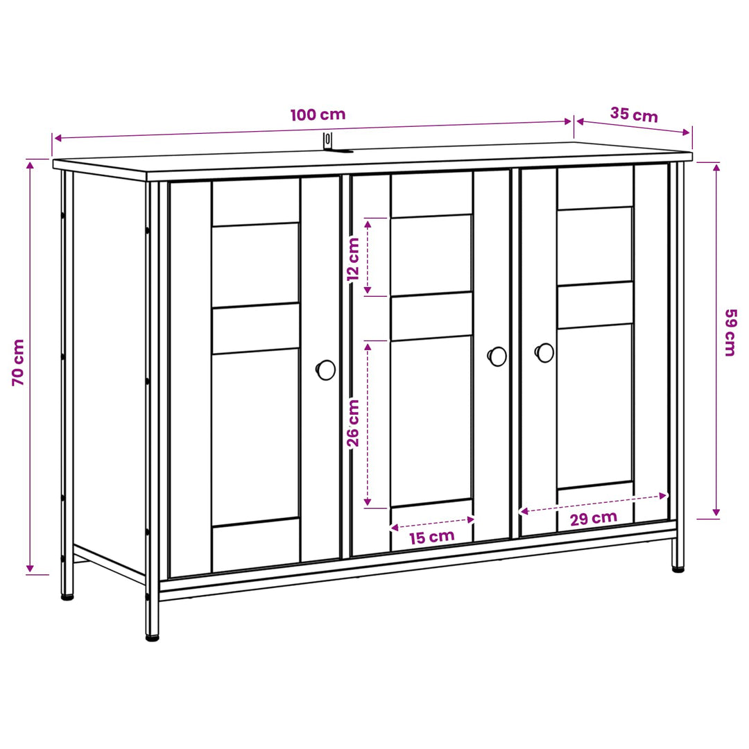 Sideboard Gammelt træ 100 x 35 x 70 cm Konstrueret træ