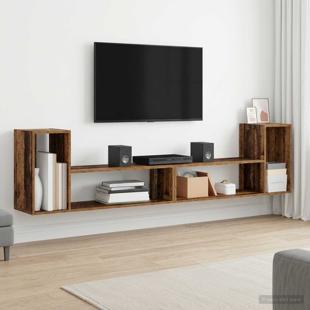 TV-skab 100 x 30 x 50 cm Gammelt træ Konstrueret træ