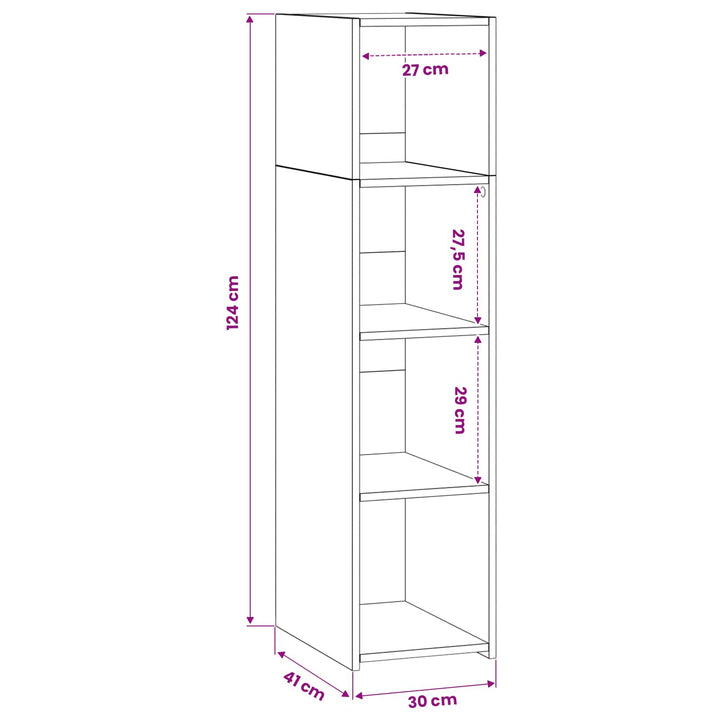 Highboard Gammelt træ 30 x 41 x 124 cm Konstrueret træ