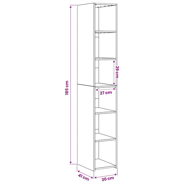 Highboard Sort eg 30 x 41 x 185 cm Konstrueret træ