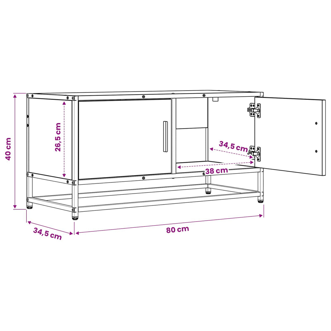 TV-skab 80 x 34,5 x 40 cm Sort eg Konstrueret træ