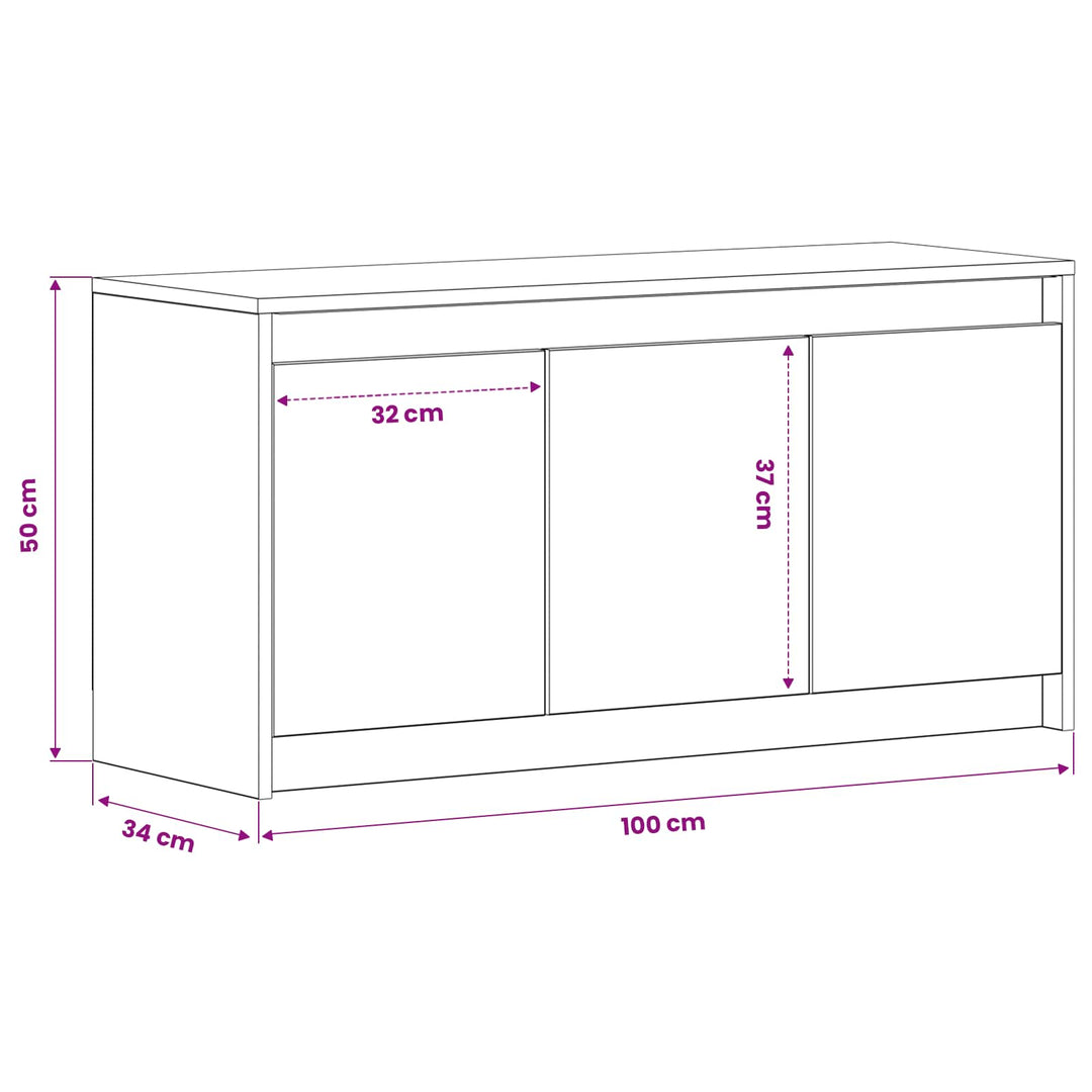 TV-skab 100 x 34 x 50 cm Gammelt træ Konstrueret træ