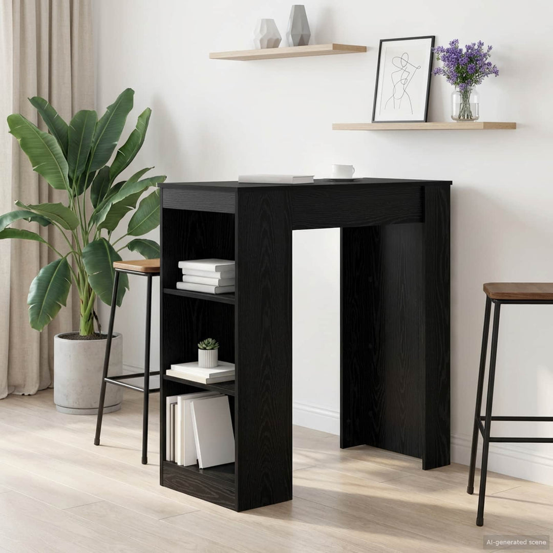 Barbord 95 x 47 x 103,5 cm Konstrueret træ Sort eg