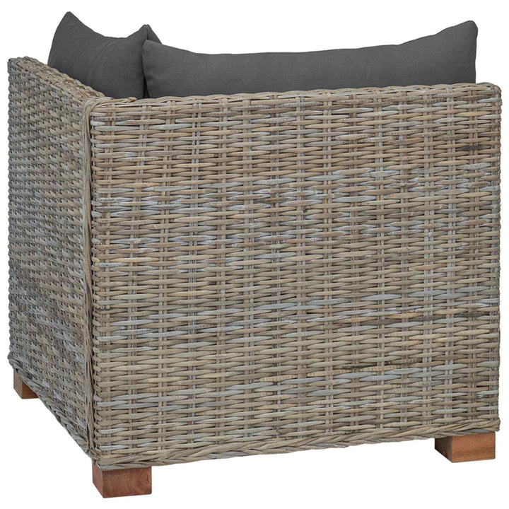 Hjørnesofa med puder GENDT Naturlig rattan Kubu Grå