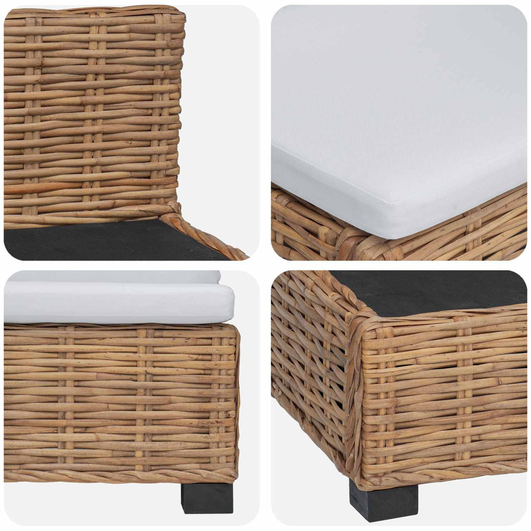 Mellemsofa med puder GENDT Naturlig rattan Naturfarvet