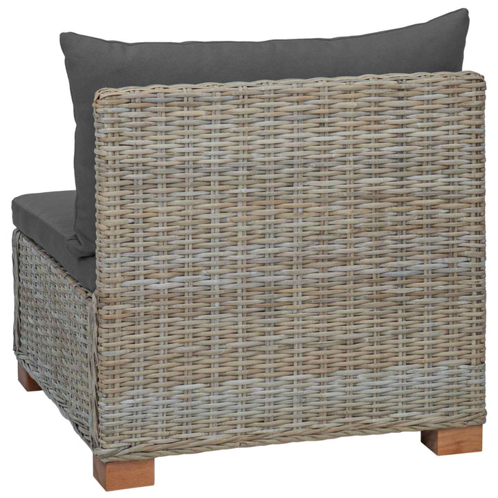 Mellemsofa med puder GENDT Naturlig rattan Kubu Grå