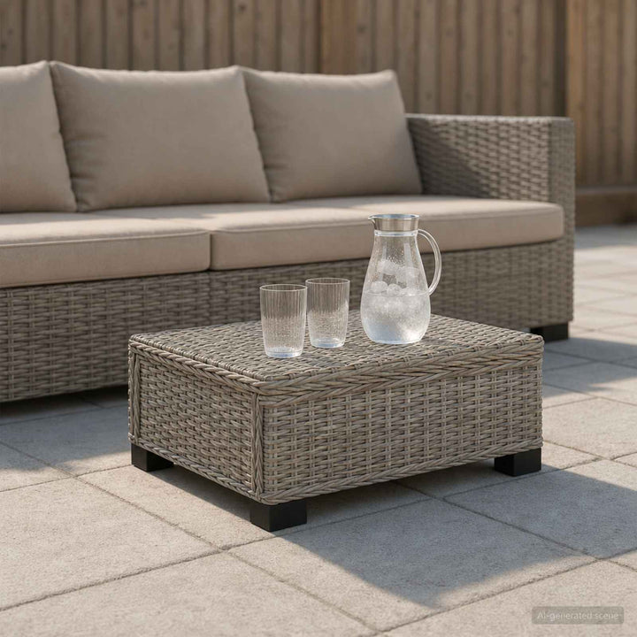 Sofabord GENDT Naturlig rattan Kubu Grå 67 x 60 x 30 cm
