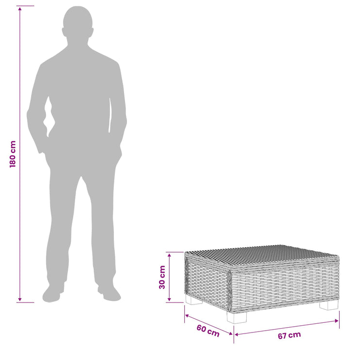 Sofabord GENDT Naturlig rattan Kubu Grå 67 x 60 x 30 cm