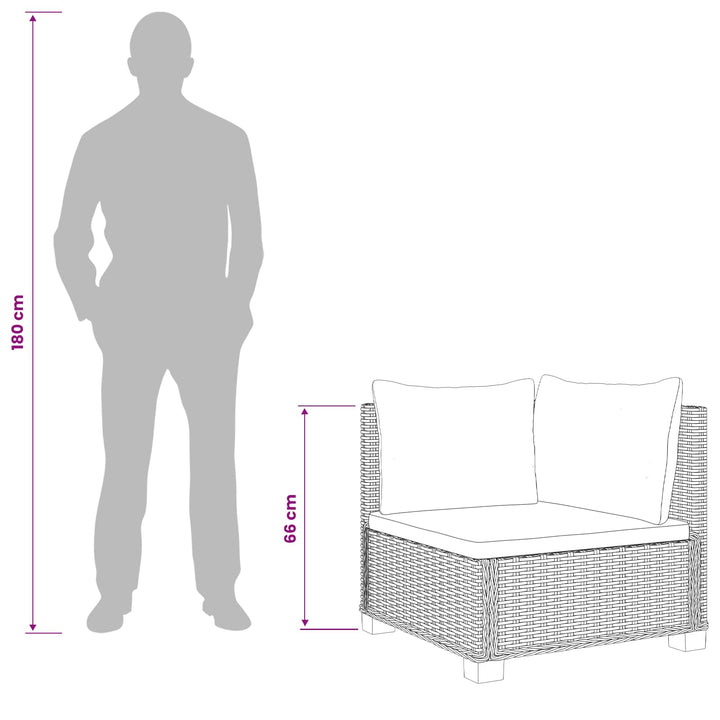 2 stk. Rattan Lounge Sæt med Puder GENDT Naturlig rattan