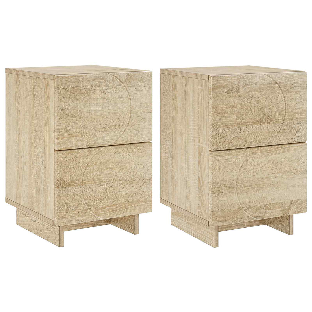 Natskab 2 stk. Sonoma-eg 33,5 x 34,5 x 50 cm Konstrueret træ