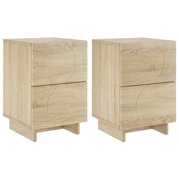 Natskab 2 stk. Sonoma-eg 33,5 x 34,5 x 50 cm Konstrueret træ