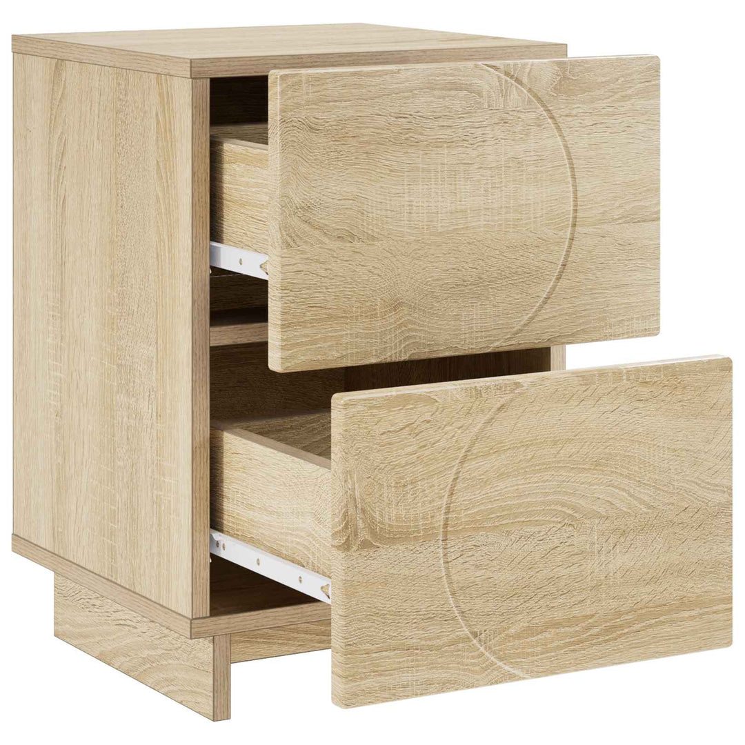 Natskab 2 stk. Sonoma-eg 33,5 x 34,5 x 50 cm Konstrueret træ