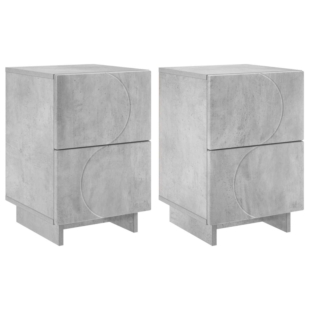 Natskab 2 stk. Betongrå 33,5 x 34,5 x 50 cm Konstrueret træ