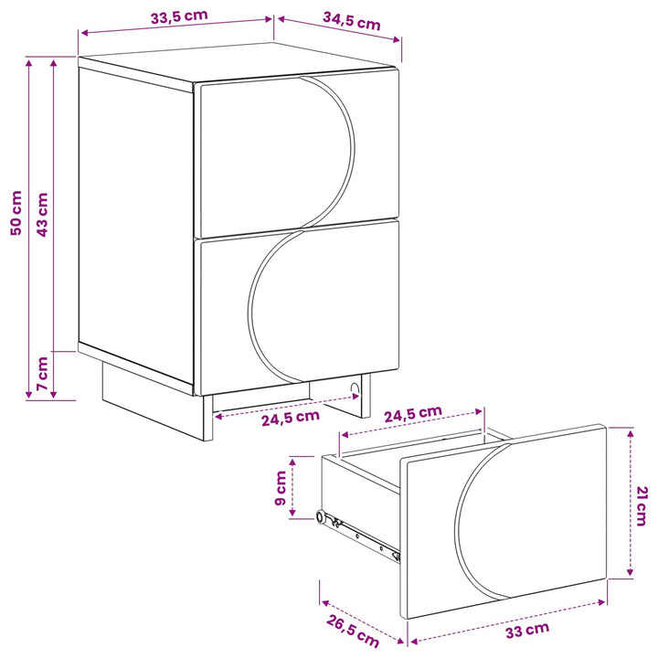 Natskab Røget eg 33,5 x 34,5 x 50 cm Konstrueret træ