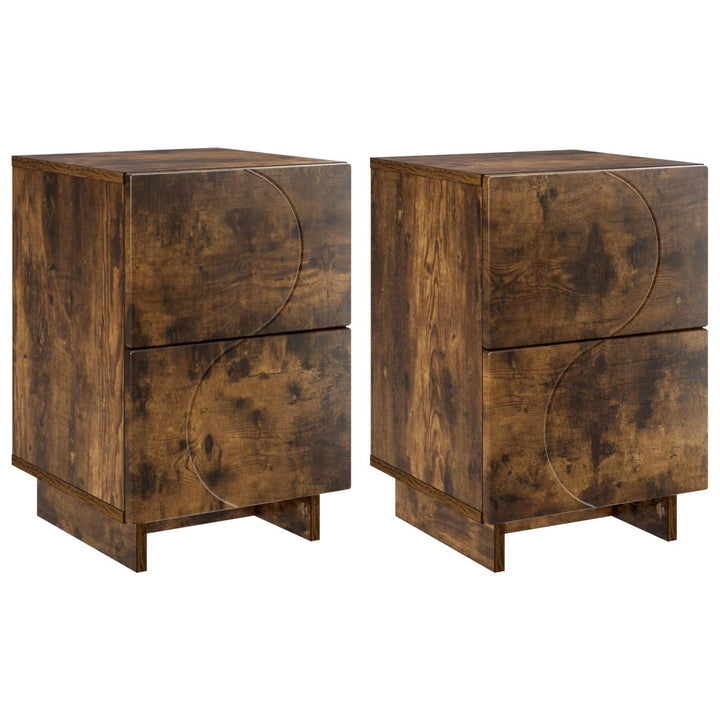 Natskab 2 stk. Røget eg 33,5 x 34,5 x 50 cm Konstrueret træ