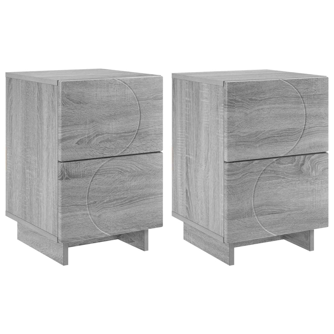 Natskab 2 stk. Grå Sonoma 33,5 x 34,5 x 50 cm Konstrueret træ