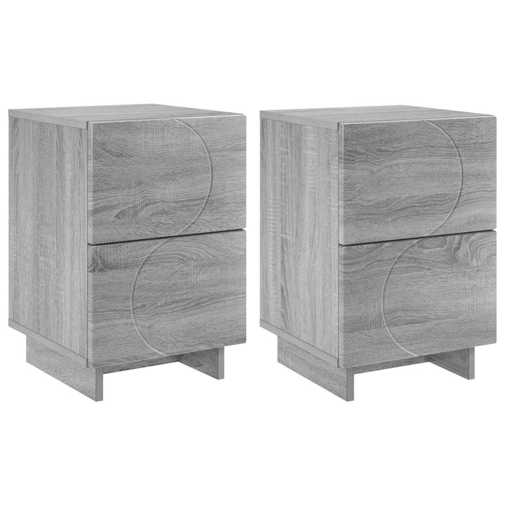 Natskab 2 stk. Grå Sonoma 33,5 x 34,5 x 50 cm Konstrueret træ