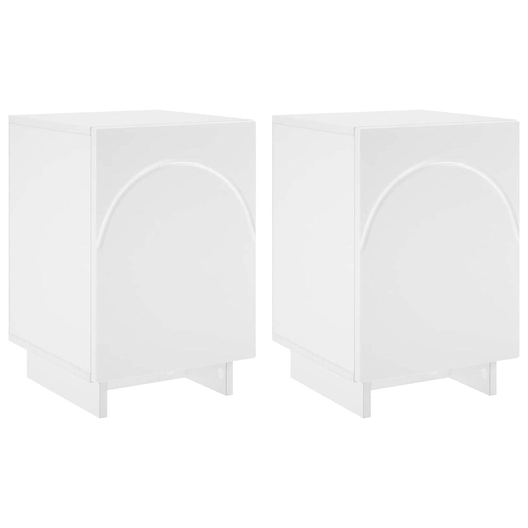 Natskab 2 pcs Hvid 33,5 x 34,5 x 50 cm Konstrueret træ
