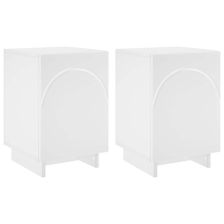 Natskab 2 pcs Hvid 33,5 x 34,5 x 50 cm Konstrueret træ