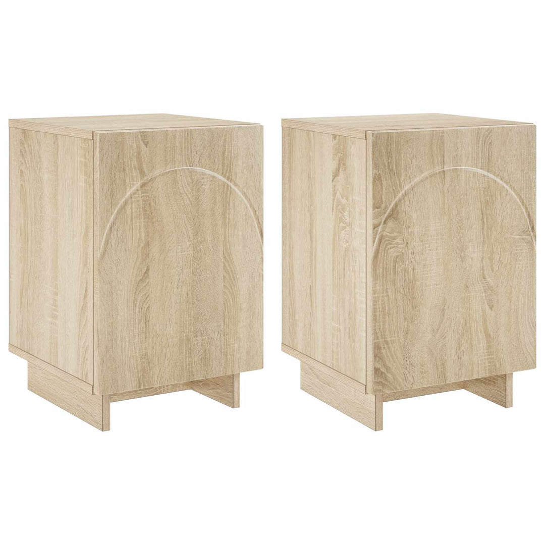 Natskab 2 pcs Sonoma-eg 33,5 x 34,5 x 50 cm Konstrueret træ