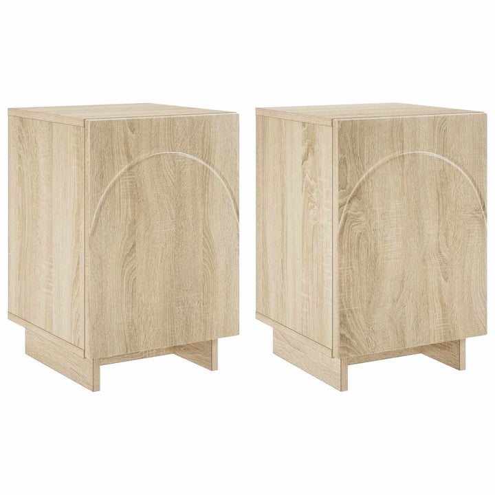 Natskab 2 pcs Sonoma-eg 33,5 x 34,5 x 50 cm Konstrueret træ