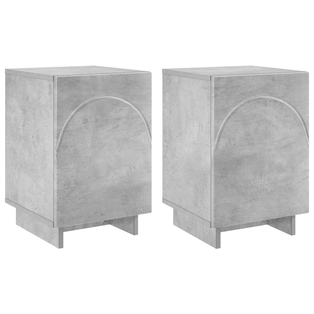 Natskab 2 pcs Betongrå 33,5 x 34,5 x 50 cm Konstrueret træ