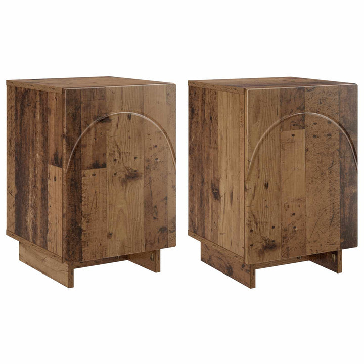 Natskab 2 pcs Gammelt træ 33,5 x 34,5 x 50 cm Konstrueret træ