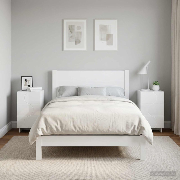 Natskab 2 pcs Hvid højglans 33,5 x 34,5 x 60 cm Konstrueret træ