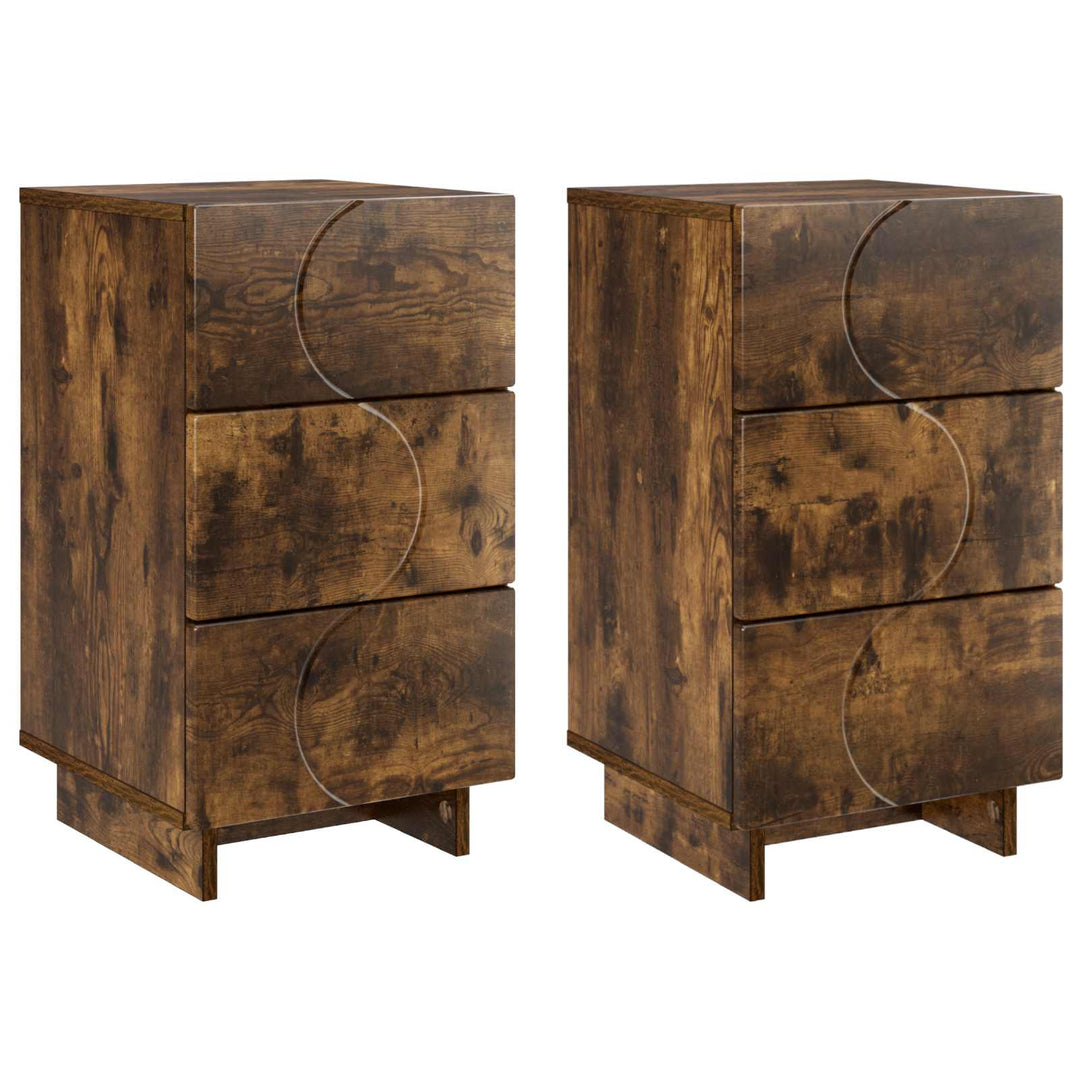Natskab 2 pcs Røget eg 33,5 x 34,5 x 60 cm Konstrueret træ