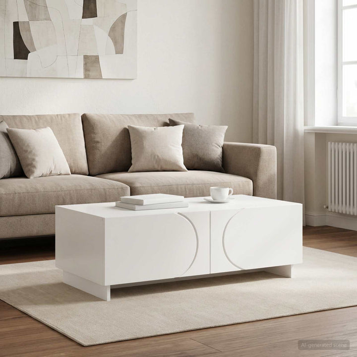 Sofabord Hvid 102 x 50,5 x 35 cm Konstrueret træ