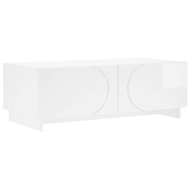 Sofabord Hvid højglans 102 x 50,5 x 35 cm Konstrueret træ