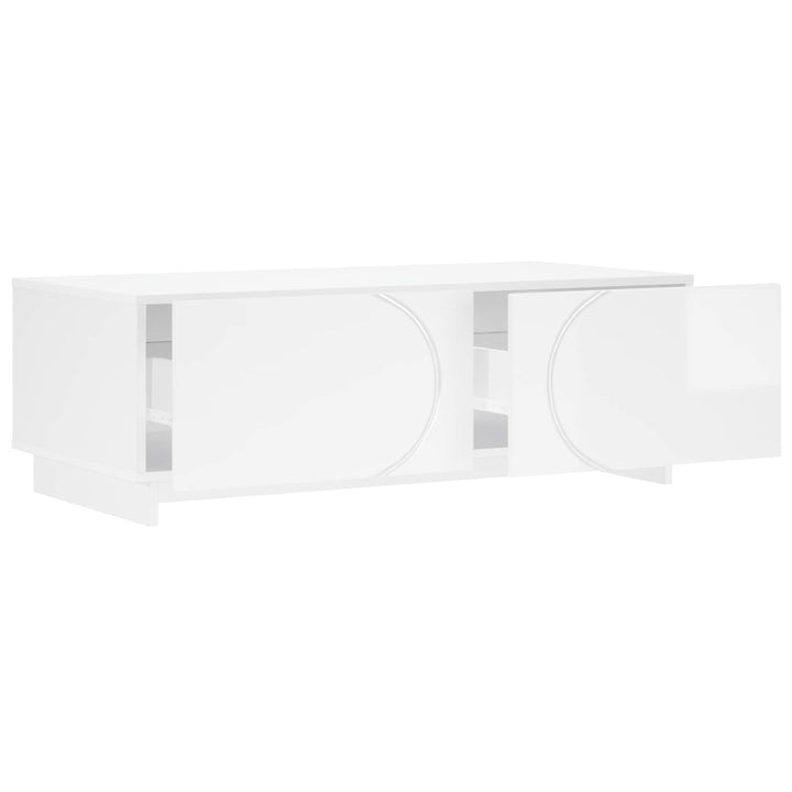Sofabord Hvid højglans 102 x 50,5 x 35 cm Konstrueret træ