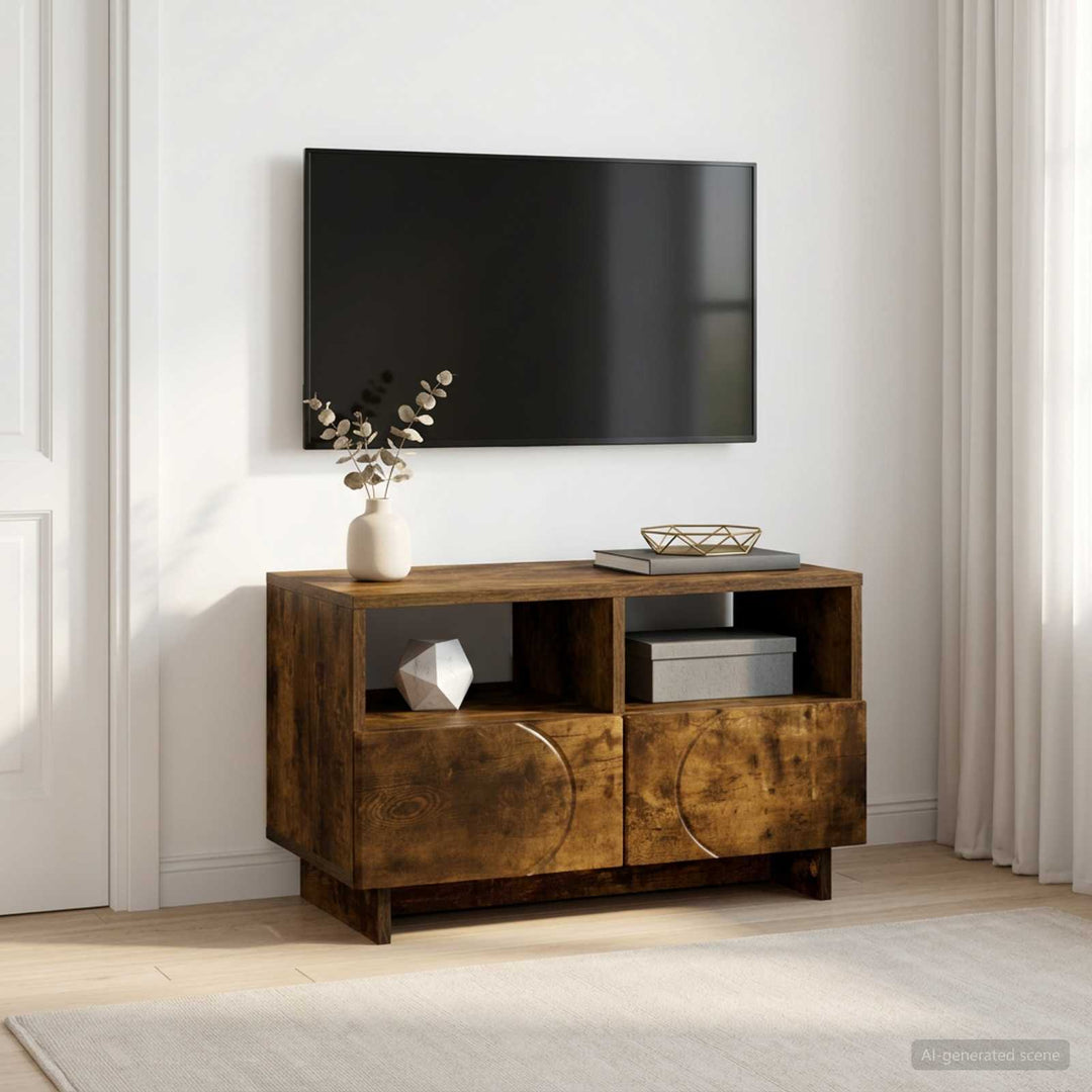 TV-bord 60 x 34.5 x 40 cm Røget eg Konstrueret træ