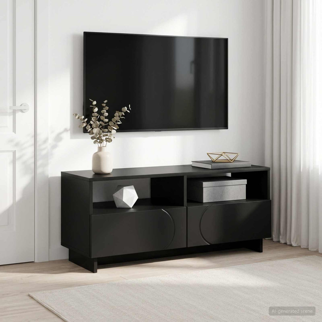 TV-bord 90 x 34.5 x 40 cm Sort Konstrueret træ