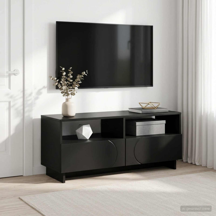 TV-bord 90 x 34.5 x 40 cm Sort Konstrueret træ