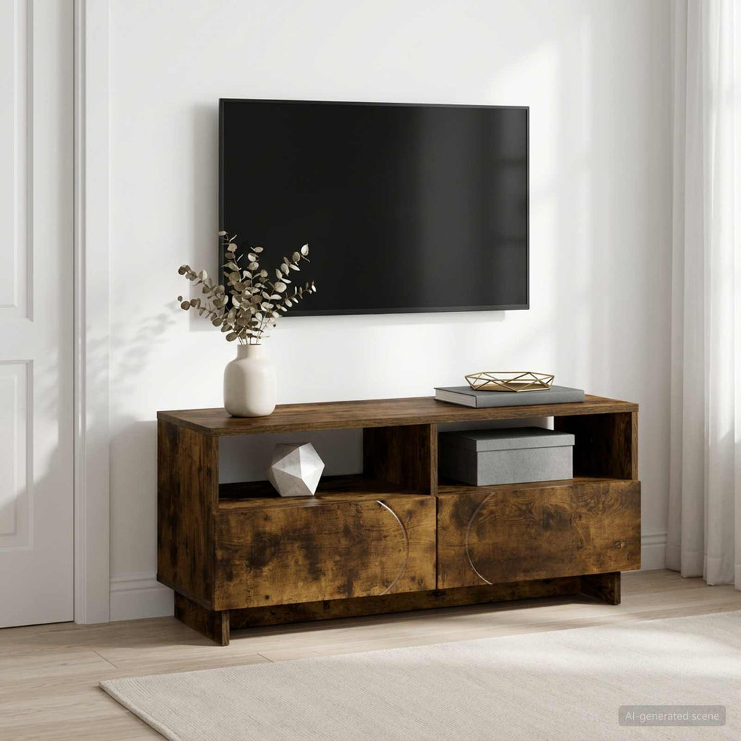 TV-bord 90 x 34,5 x 40 cm Røget eg Konstrueret træ