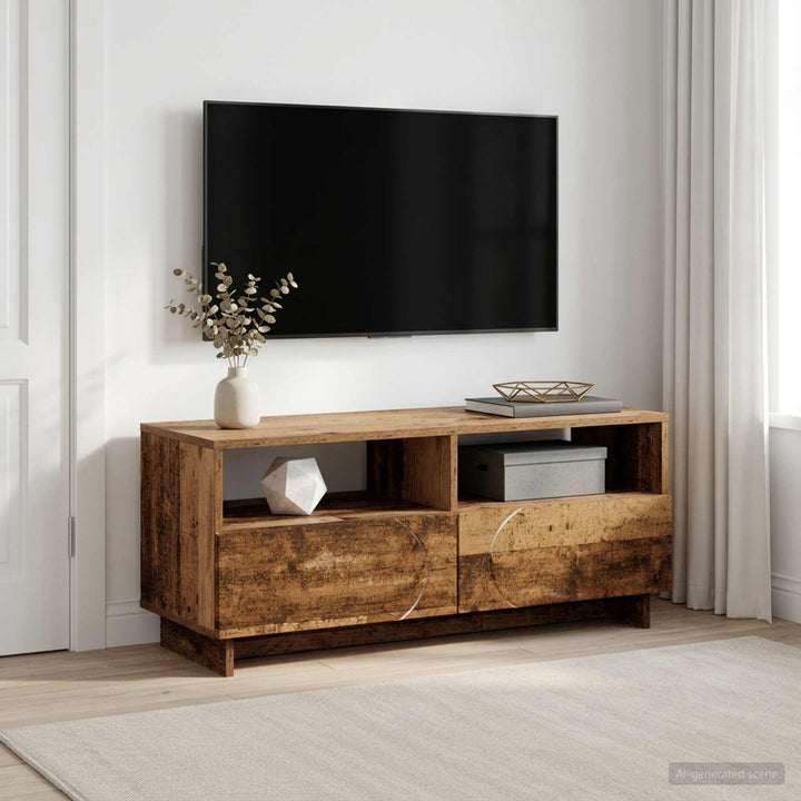 TV-bord 90 x 34.5 x 40 cm Gammelt træ Konstrueret træ
