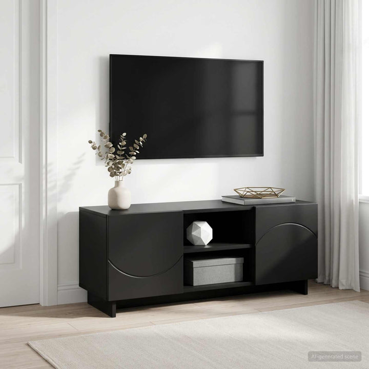TV-bord 90 x 34.5 x 40 cm Sort Konstrueret træ