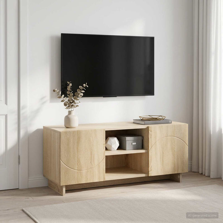 TV-bord 90 x 34.5 x 40 cm Sonoma-eg Konstrueret træ