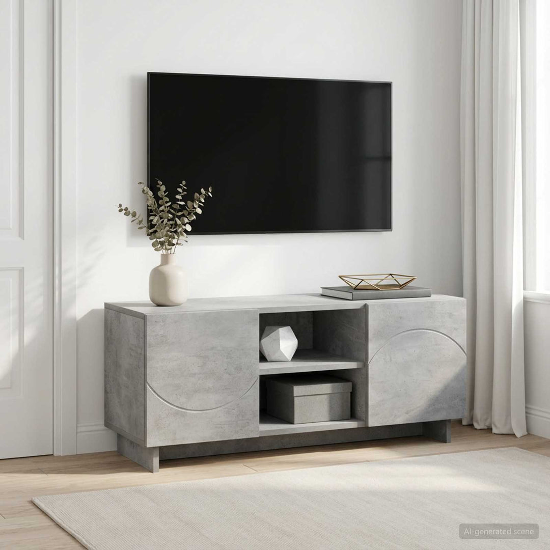 TV-bord 90 x 34.5 x 40 cm Betongrå Konstrueret træ