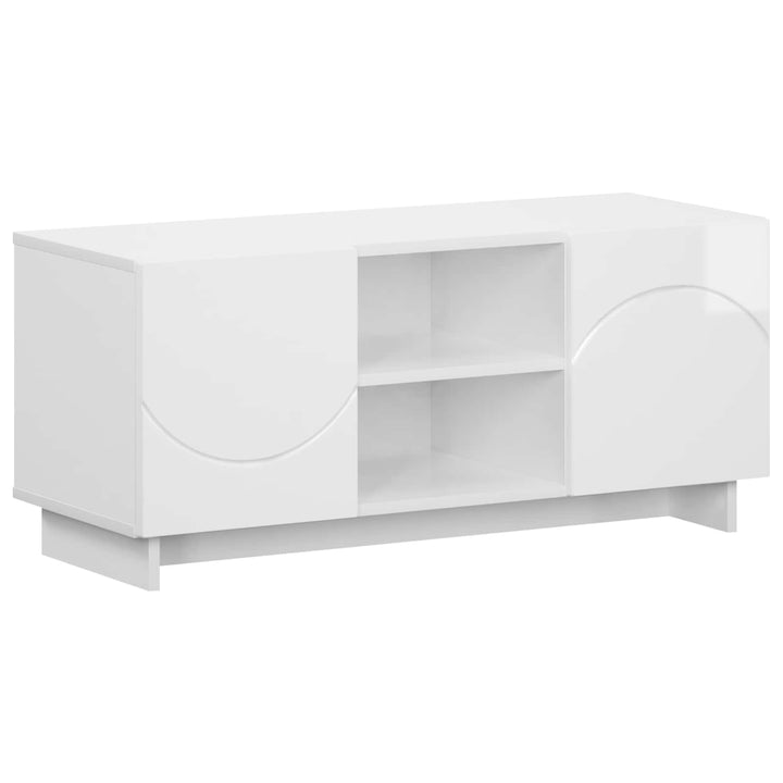 TV-bord 90 x 34.5 x 40 cm Hvid højglans Konstrueret træ