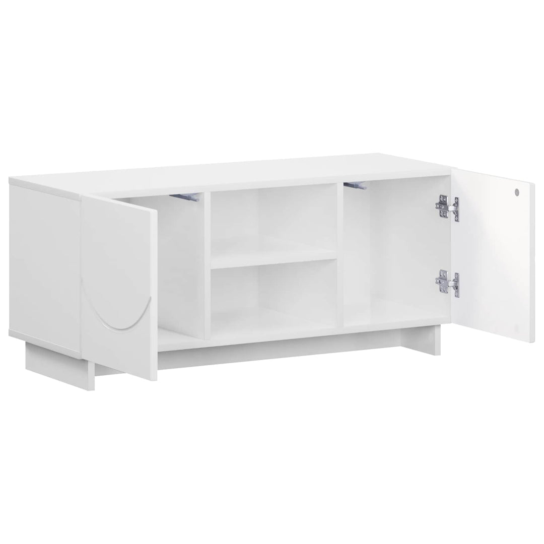 TV-bord 90 x 34.5 x 40 cm Hvid højglans Konstrueret træ